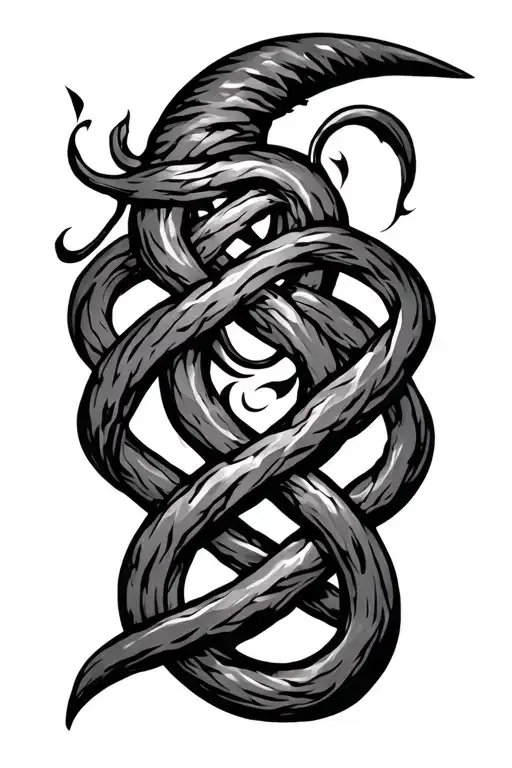 witch knot design incorporating elements of exu and pombagira  tattoo design idea