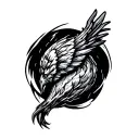 burnt chicken wing tattoo design idea