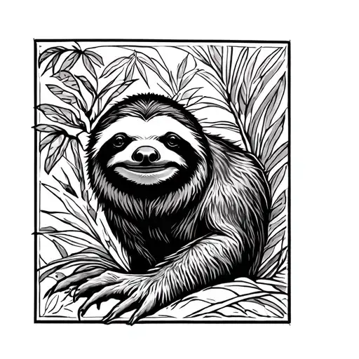 Costa Rica, North Carolina, sloth tattoo design idea