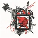 rectangular japanese charm tattoo design idea