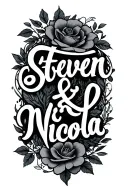 "Steven & nicola" Wedding Anniversary tattoo design idea