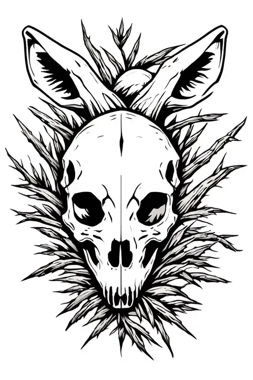 animal skulls nature twisted sticks and rocks  tattoo design idea