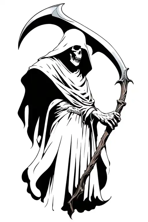 Grim reaper holding a scythe  tattoo design idea
