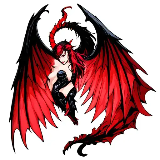 devil wings tattoo design idea