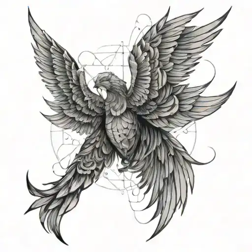seraphim wings spread tattoo design idea