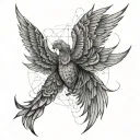 seraphim wings spread tattoo design idea