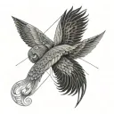 seraphim wings spread tattoo design idea