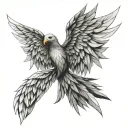 seraphim wings spread tattoo design idea