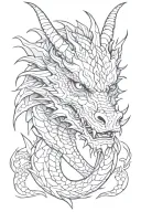 simple dragon face tattoo design idea