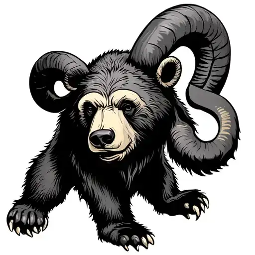 aries sign with grateful dead dancing bear tattoo design idea