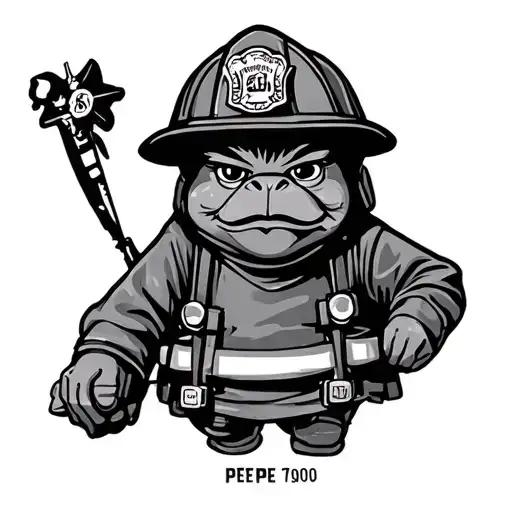 Childname Pepe and fire brigade tattoo design idea