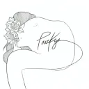 a woman with a tattoo that says'fuck you love you' tattoo design idea