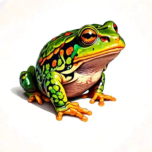 toad made of a toe tattoo design idea