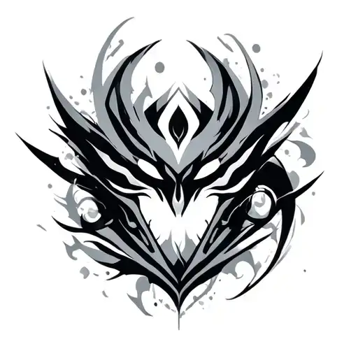 cyber tribal tattoo design idea