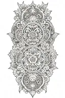 korean traditional pattern on the background and make it flat on the bottom tattoo design idea