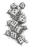 dice symbolizing tattoo design idea