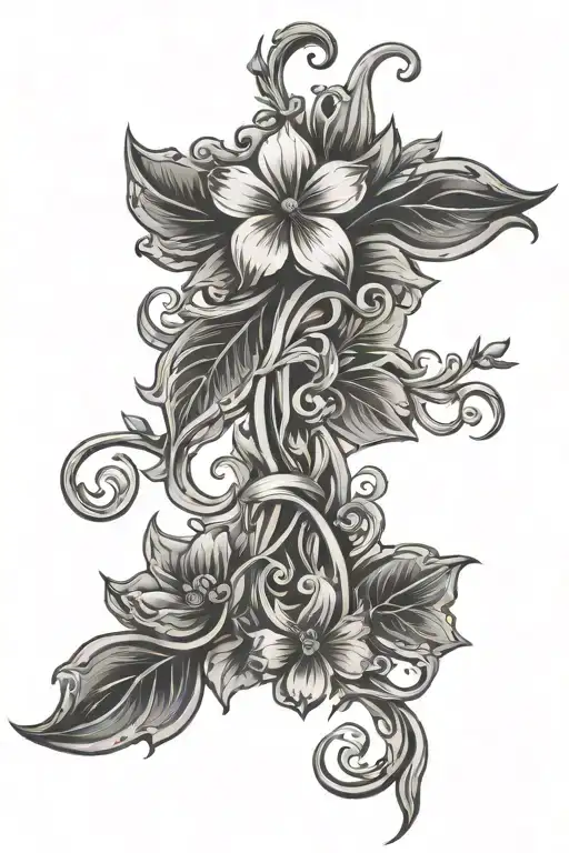 floral vine wrapping tattoo design idea