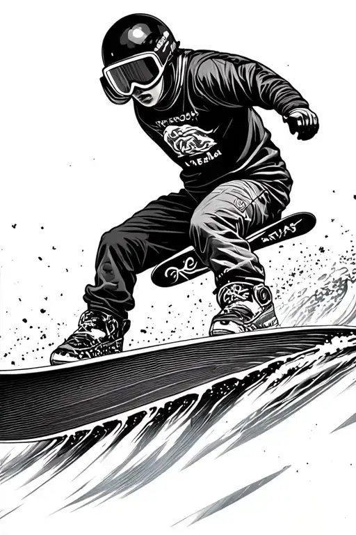 snowboarding surf surfskate tattoo design idea