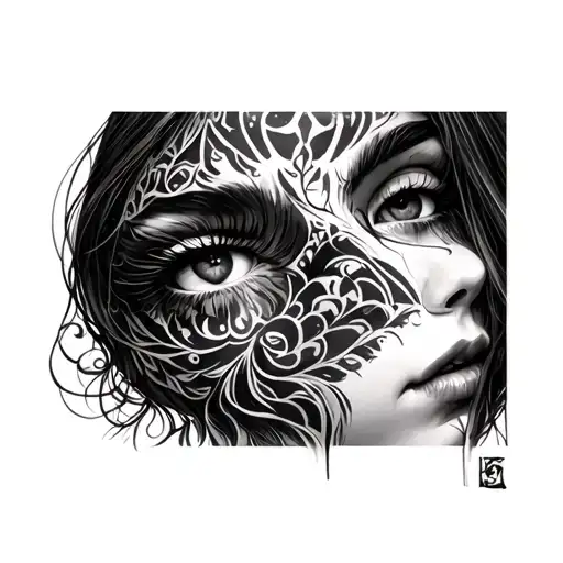 girls face tattoo design numb tattoo design idea