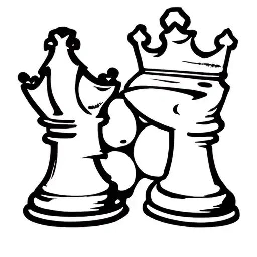 king and queen playing chess tattoo design idea