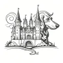 disney castle dachshund tattoo design idea