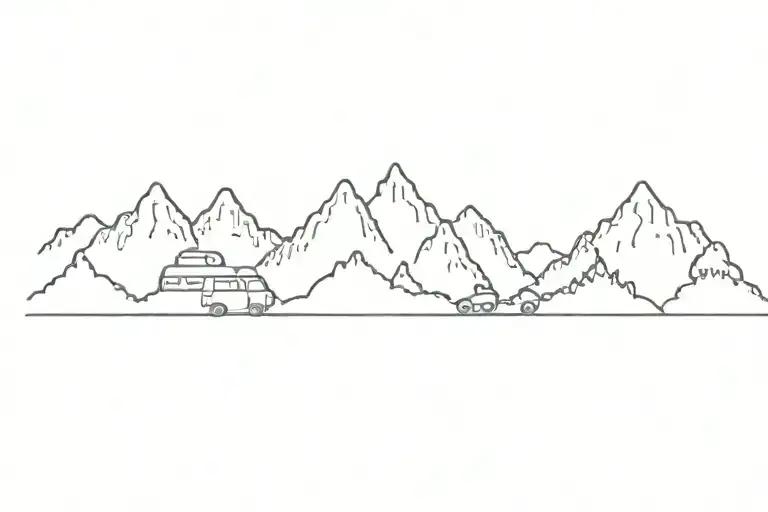 add small campervan tattoo design idea