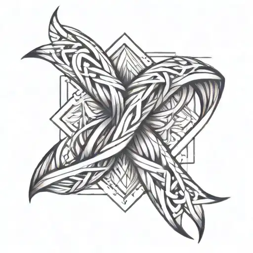 migraine awareness ribbon intertwined tattoo design idea