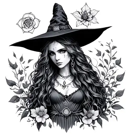 Nature Witch tattoo design idea