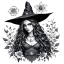 Nature Witch tattoo design idea