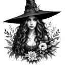 Nature Witch tattoo design idea