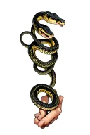 snake wrapped around middle finger connected to knuckle design tattoo design idea