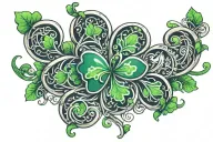 clover leaf intertwined tattoo design idea