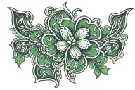 clover leaf intertwined tattoo design idea