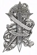 sword as a cross tattoo design idea