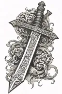 sword as a cross tattoo design idea
