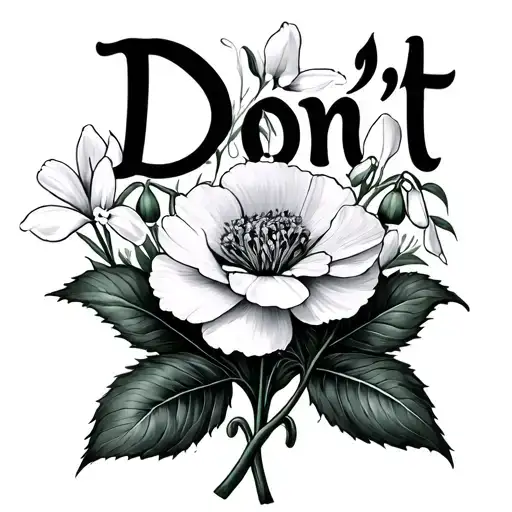 "Don't" Carnation & Snowdrop tattoo design idea