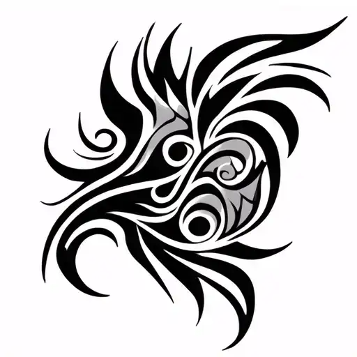 Maori/tribal style tattoo design that starts from the left breast and extends to the left shoulder. flowing diagonally upwards from the chest tattoo design idea