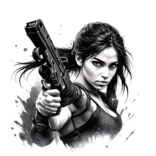 Lara Croft tattoo design idea