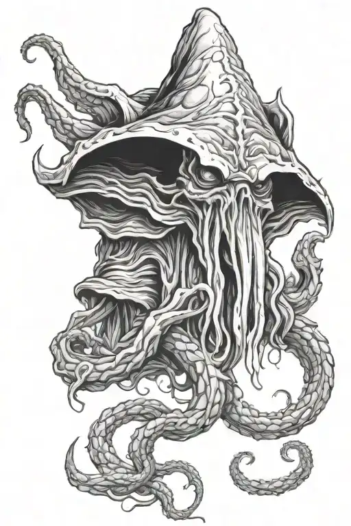 mind flayer tattoo design idea