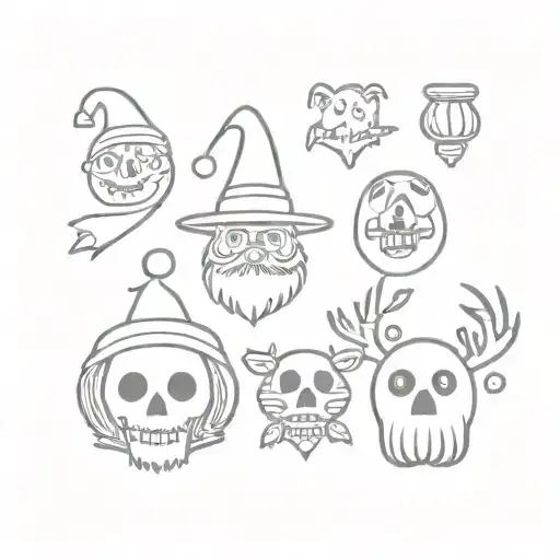 spooky Christmas tattoo flash tattoo tattoo design idea