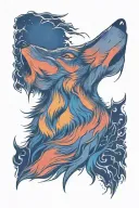 wolf howling tattoo design idea