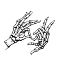 two skeletal hands pinky promise  tattoo design idea