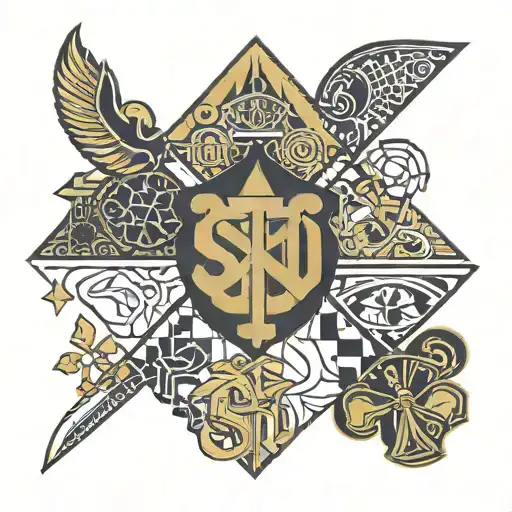 combining these sports teams: Southampton Fc, Notre Dame football, New Orleans Saints  tattoo design idea