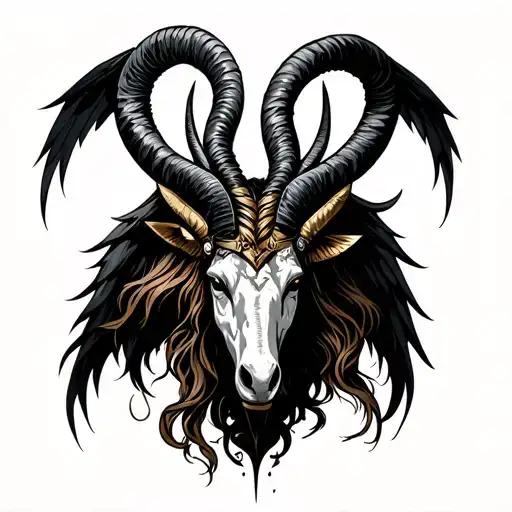 arcangel uriel with capricorn zodiac sign tattoo design idea