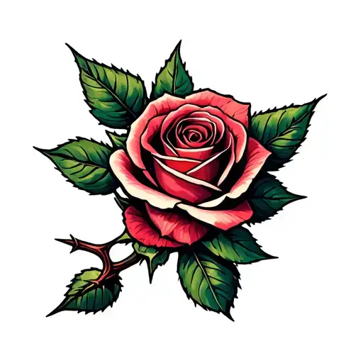 Small tattoo on foot rose with a thorn  tattoo design idea