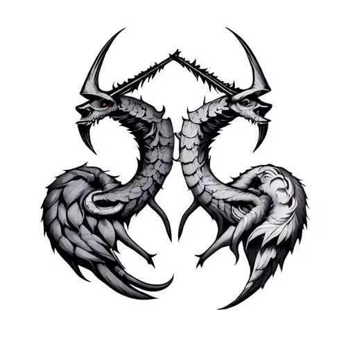Cancer And Sagittarius tattoo design idea