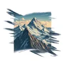 3 cross mountain peak tattoo design idea