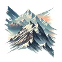 3 cross mountain peak tattoo design idea