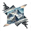 3 cross mountain peak tattoo design idea