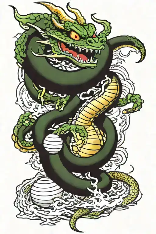 Shenron and the Dragonballs  tattoo design idea